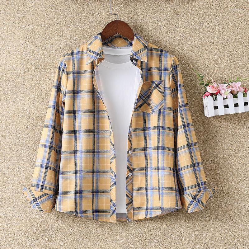 Women' Blouses & Shirts Spring Autumn Women' Long Sleeve Loose Female Casual Plaid Ladies Single Breasted Pockets P743Women, Red
Women' Blouses & Shirts Spring Autumn Women' Long Sleeve Loose Female Casual Plaid Ladies Single Breasted Pockets P743Women, Red