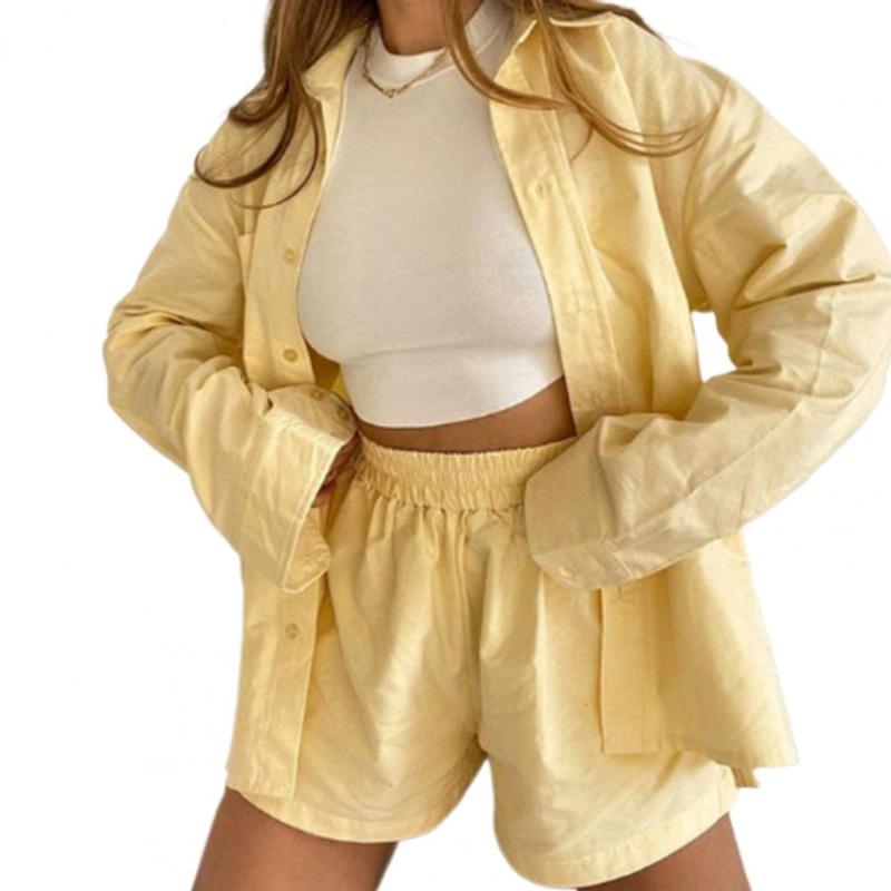 Women' Tracksuits 2Pcs/Set Top Shorts Set Women Casual Turn-down Neck With Pockets Striped Design Outfit Two Piece Sets 2022 For Daily Wear, Blue
Women' Tracksuits 2Pcs/Set Top Shorts Set Women Casual Turn-down Neck With Pockets Striped Design Outfit Two Piece Sets 2022 For Daily Wear, Blue