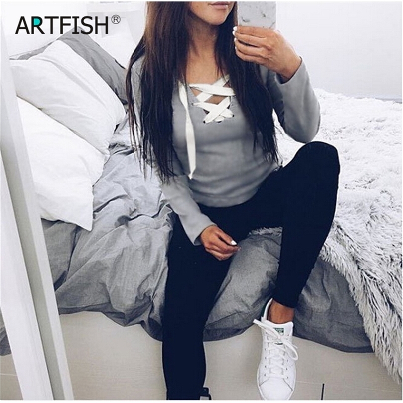 Sexy Casual Kawaii Hoodies Sweatshirts Women Fashion Long Sleeve V-neck Bandage Hoodies Shirts Casual Sexy Women Tops LJ201130