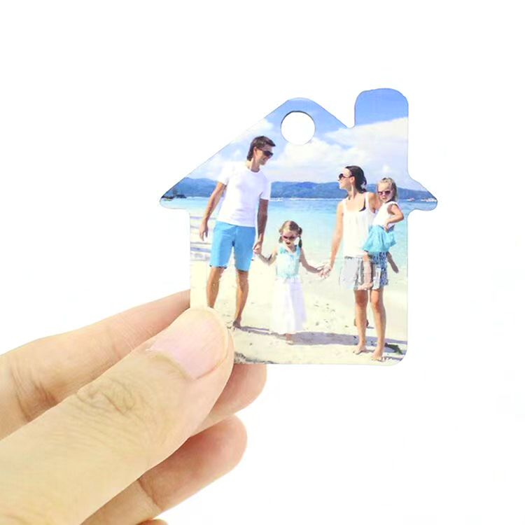 Heat Transfer Wooden Keychains Double Sided Sublimation Blank House Keychain Pendant Keyring Creative DIY Key Chain