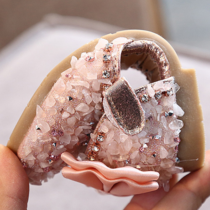 Children Princess Baby Girls Flat Bling Leather Sandals Fashion Sequin Soft Kids Dance Party Sparkly Shoes A986 220725