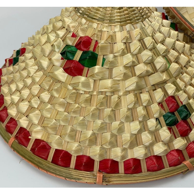 Vietnam Japan Fisherman Sun Hat Cone Handmade Weave Straw Hat Visor Garden Farmer Cap Dance Props Cone Sunshade Hat 220527
