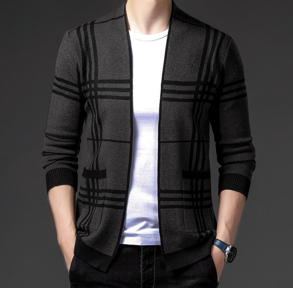 Men's Sweaters Spring and autumn new knitted cardigan men Korean version trend slim casual knitted sweater men's thin sweaters coat