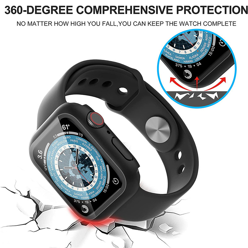 Tempered Glass Cover For Apple Watch Case Series 9 8 7 41mm 45mm 42mm S10 42mm 46mm HD PC Bumper Screen Protector iWatch 6 5 4 se 44mm 40mm With Retai