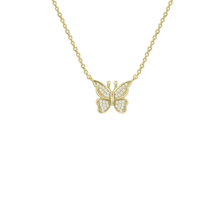 Chains Sterling Silver Cute Lovely Minimal Delicate Micro Pave Cz Single Butterfly Charm Necklaces For Women Fashion Party JewelryChains
Chains Sterling Silver Cute Lovely Minimal Delicate Micro Pave Cz Single Butterfly Charm Necklaces For Women Fashion Party JewelryChains