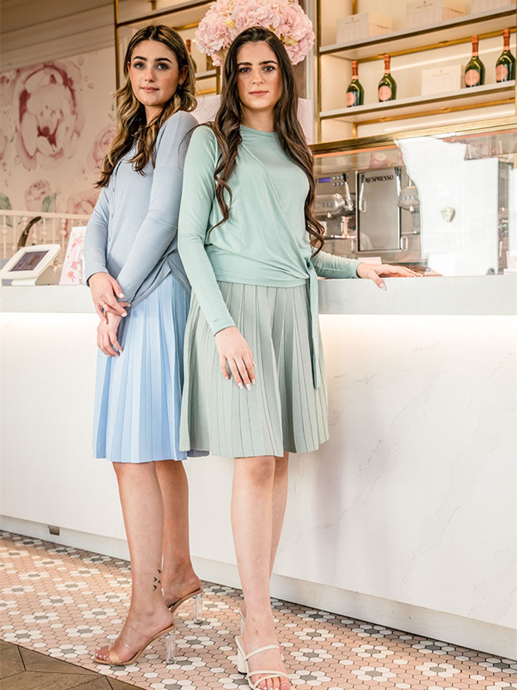 Women Spring Summer Knitted Skirts Female Classic Pleated Skirt Solid Color Knit Dresses Great Quality Clothes 220701