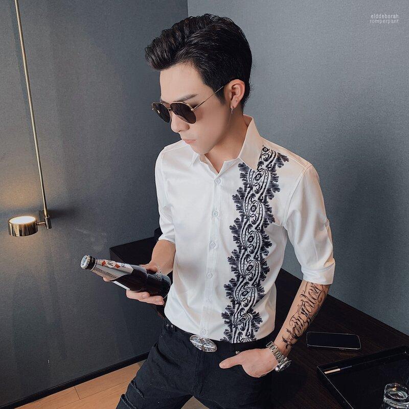 Social Slim Summer Printed Men's Shirt Lace Short Sleeve Black White -XXXL Casual Shirts Eldd22
Social Slim Summer Printed Men's Shirt Lace Short Sleeve Black White -XXXL Casual Shirts Eldd22