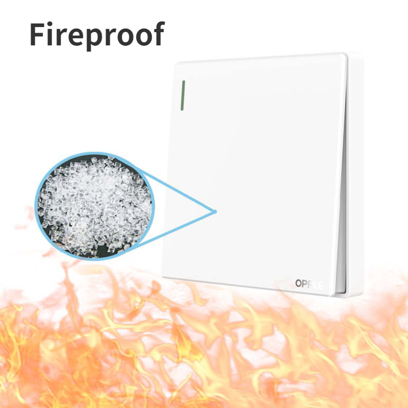OPPLE Wall Light Safety Switch Socket 1/2/3/4Gang Golden White Home Hotel Fireproof Fluorescence