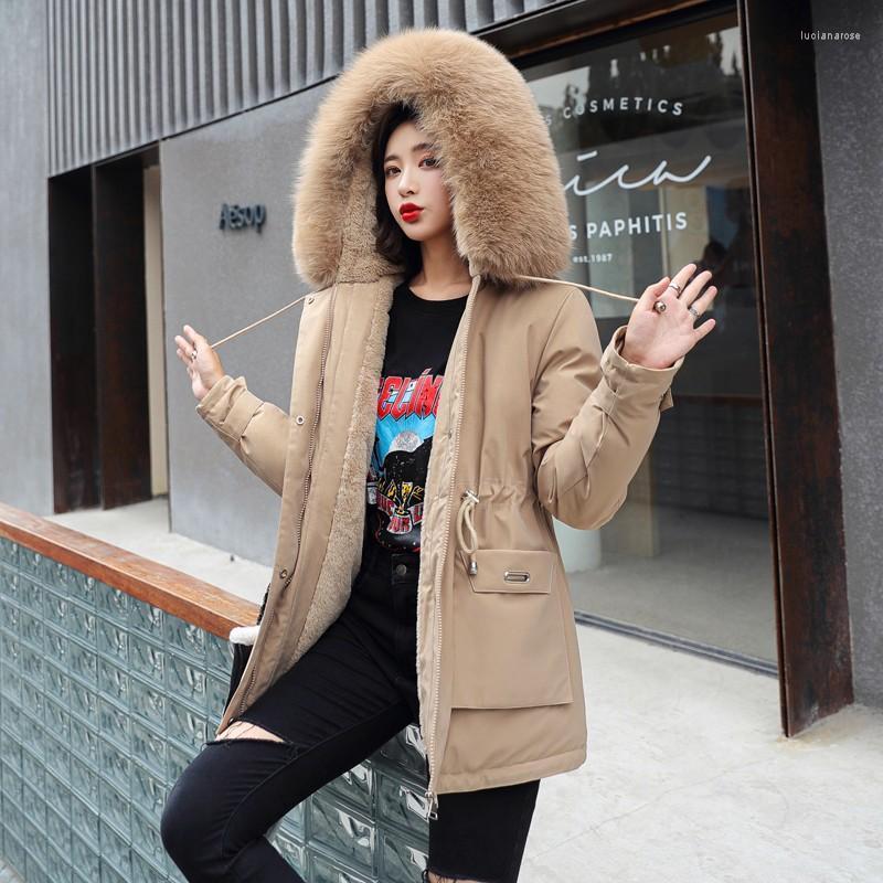 Women's Down & Parkas FTLZZ Winter Elegant Women Large Fur Collar Hooded Cotton Jacket Casual Pocket Solid Thickness Snow Outwear Luci22, Black
Women's Down & Parkas FTLZZ Winter Elegant Women Large Fur Collar Hooded Cotton Jacket Casual Pocket Solid Thickness Snow Outwear Luci22, Black