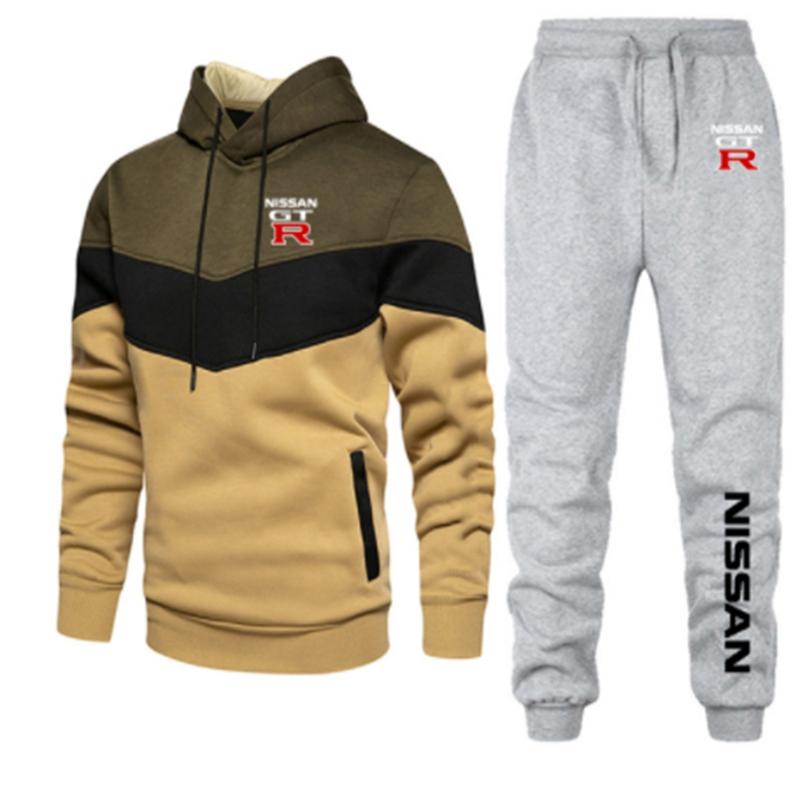 Men's Tracksuits Casual Sportswear Three Color Stitching GTR Nissan Loose Hoodie Suit Coat And Pants 2 Piece, Gray
Men's Tracksuits Casual Sportswear Three Color Stitching GTR Nissan Loose Hoodie Suit Coat And Pants 2 Piece, Gray