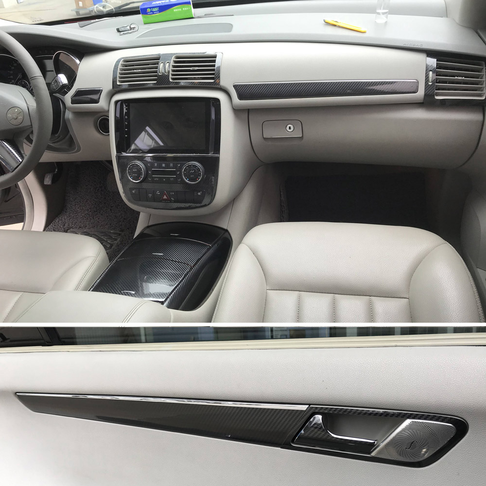 For Mercedes R Class W251 20062017 Interior Central Control Panel Door Handle 5D Carbon Fiber Sticker Decals Car styling Accessor