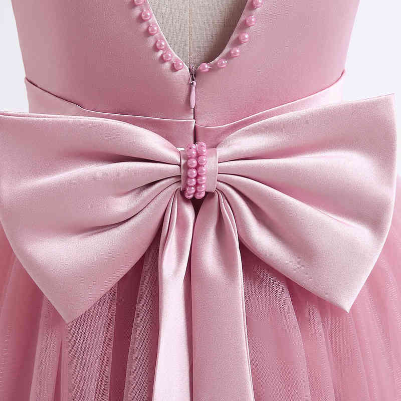 5-14 Years Girls Princess Dress Girl Ceremony Long Prom Pink Kids Evening Party Vestidos Flower Girls Wedding Party Pageant Gown Y220510