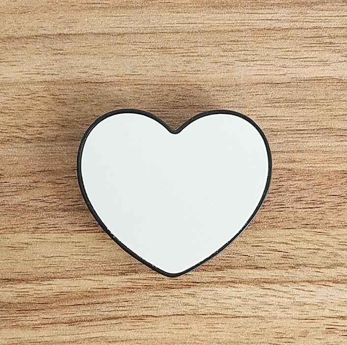 Universal Cell Phone Holder with Blank Aluminum Sublimation Insert for Customized grip Stand car Mount heart shape Holders BlackW7