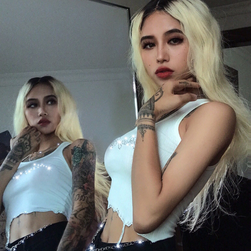 Summer White Crop Top T Shirts Sleeveless Short Bustier Satin s Tee Women Underwear 220316