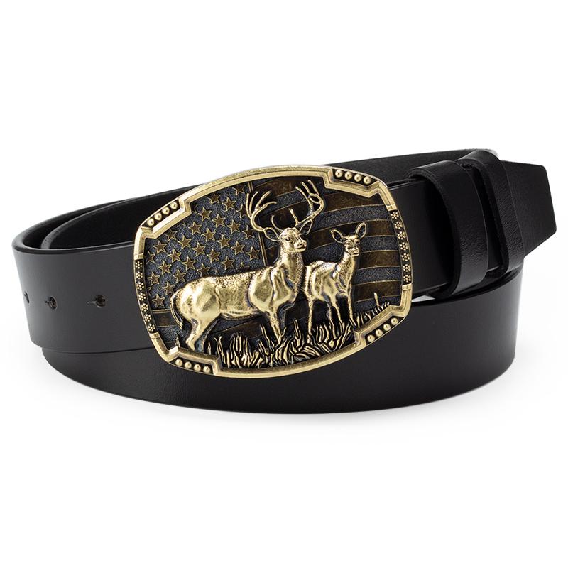 Belts Deer Allay Buckle Leather Belt Cowboy Fashion Jeans Acessories Both Men And Women, Black
Belts Deer Allay Buckle Leather Belt Cowboy Fashion Jeans Acessories Both Men And Women, Black