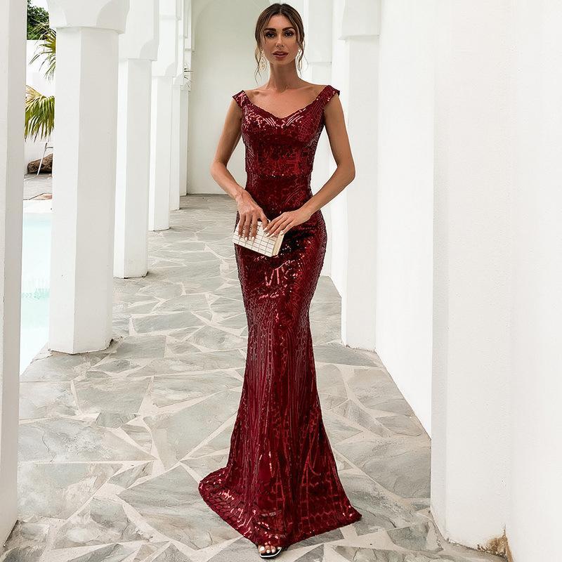 Casual Dresses Christmas Party Women Fashion Celebrity Long Dress Elegant Slash Neck Red Sexy Vestidos, As pic
Casual Dresses Christmas Party Women Fashion Celebrity Long Dress Elegant Slash Neck Red Sexy Vestidos, As pic