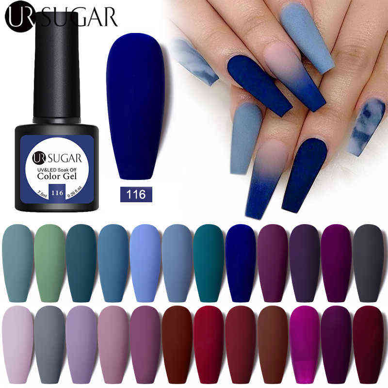 NXY Nail Gel 7 5ml Polish Matte Blue Color Varnishes Winter Glitter Sequins Soak Off Semi Permanant Uv Led Art Hybrid 0328