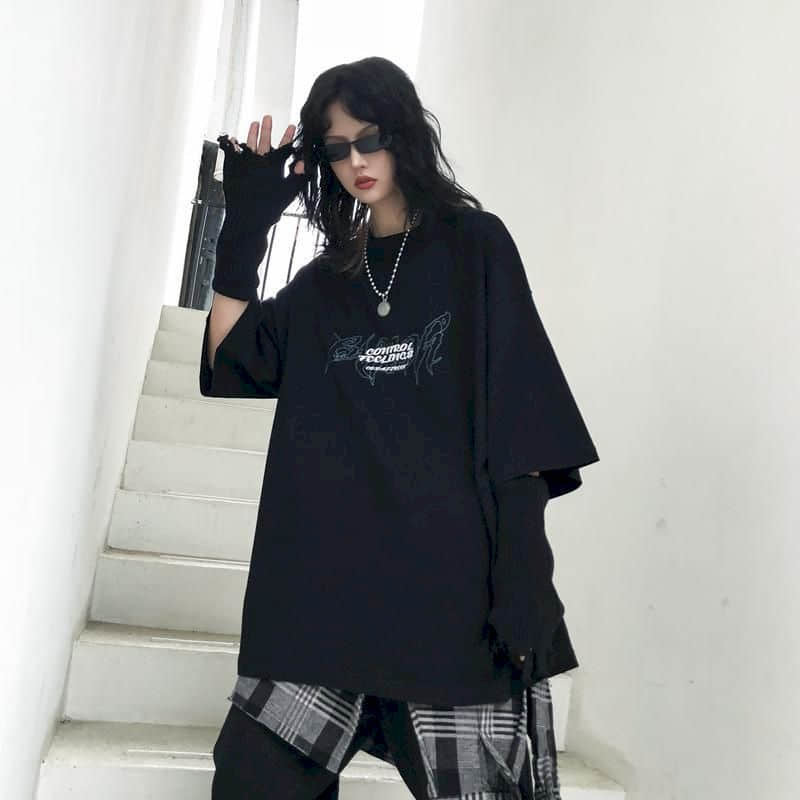 Women T Shirt Male Female Clothes Dark Graffiti Rose T-shirt Loose Funeral Print Short-sleeved Couple Summer Tops Korean 220328