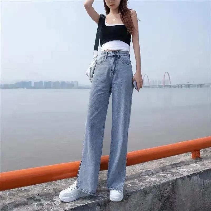 Women' Jeans Woman Cargo Pants Female Elastic High Waist Split Fashion Loose Blue Denim Trousers Joggers Women Vintage StreetwearWomen, Sky blue
Women' Jeans Woman Cargo Pants Female Elastic High Waist Split Fashion Loose Blue Denim Trousers Joggers Women Vintage StreetwearWomen, Sky blue