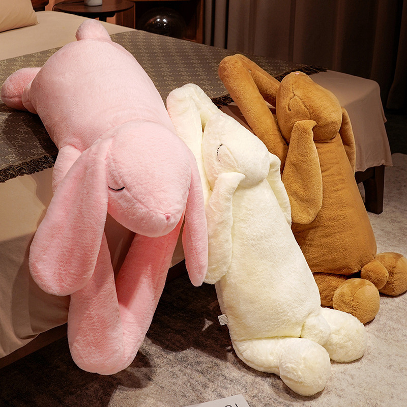 Lovely Giant Animal 90cm 120cm Soft Cartoon Big Ear Bunny Plush Toy Rabbit Stuffed Pillow Girl Gift 220721