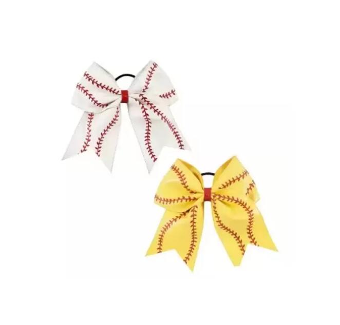 Titanium Sport Accessories 100pcs ponytail softball Baseball leather Hair Accessory Girls Hairs Ties Perfect for softballs Player Baseball Teams GG102