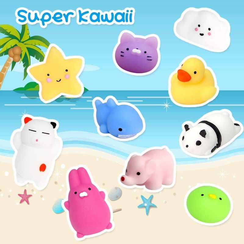 20Pcs Set Color Mochi Squishy Cute Cat Antistress Ball Squeeze Rising Abreact Soft Sticky Stress Relief Toys Funny Gifts Toy YJN 220531
