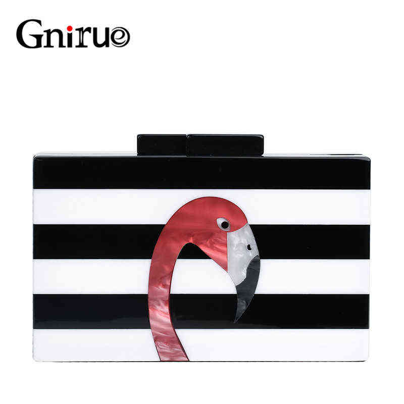 Women Messenger Bag Brand Fashion Wallet European Luxury Handbag Elegant Black White Woman Stripe Acrylic Flamingo Casual Clutch T220727, Black and white-b
Women Messenger Bag Brand Fashion Wallet European Luxury Handbag Elegant Black White Woman Stripe Acrylic Flamingo Casual Clutch T220727, Black and white-b