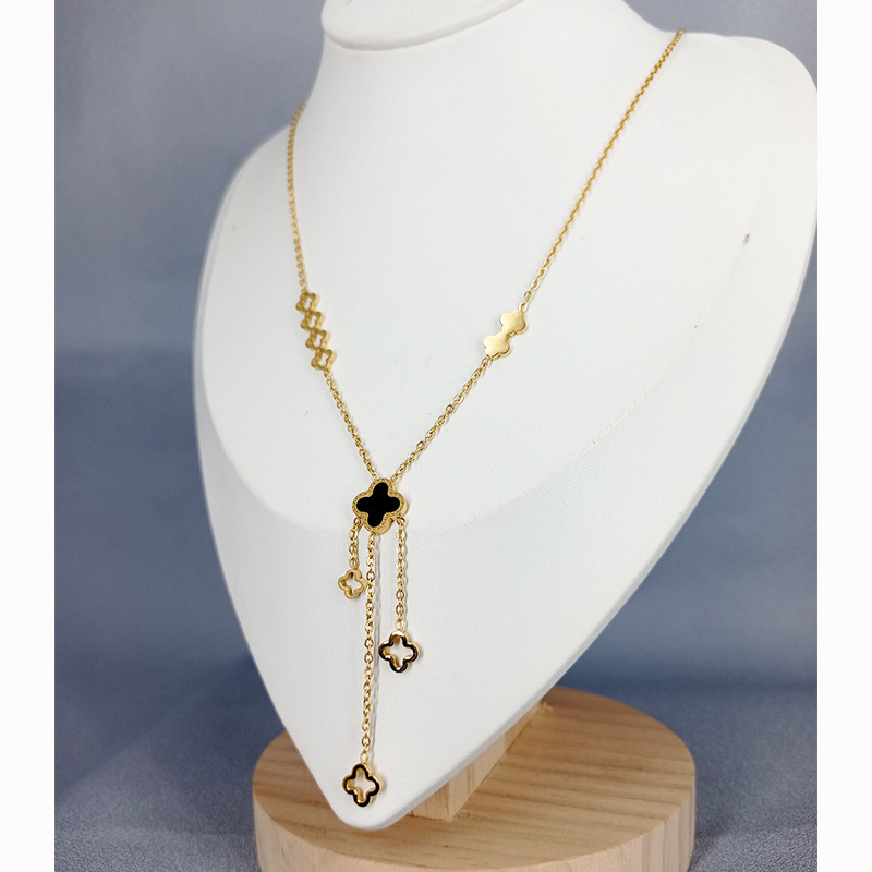 Classic Four Leaf Clover Shell Pendant Necklace Stainless Steel Luxury Designer Jewelry Women
Classic Four Leaf Clover Shell Pendant Necklace Stainless Steel Luxury Designer Jewelry Women
