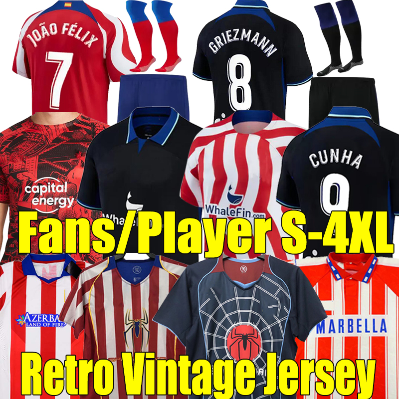 Retro soccer jerseys 1994 95 96 04 05 JOAO FELIX 22/23 M. LLORENTE Correa camiseta football shirts GRIEZMANN R. DE PAUL Cunha CARRASCO 75th Kits sock sets Atletico MadridS, 22-23 away
Retro soccer jerseys 1994 95 96 04 05 JOAO FELIX 22/23 M. LLORENTE Correa camiseta football shirts GRIEZMANN R. DE PAUL Cunha CARRASCO 75th Kits sock sets Atletico MadridS, 22-23 away