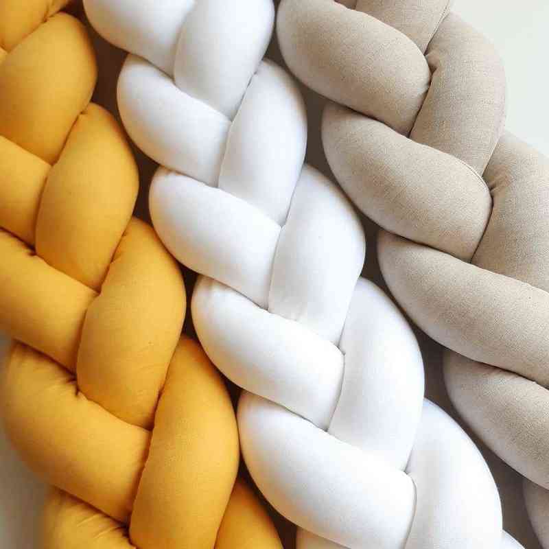 3M Baby Bed Bumper Protector Infant Cradle Pillow Cushion Braid Knot Bumper Crib Bumper Tour De Lit Bebe Tresse Room Decor AA220326