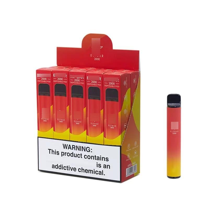 E Bar 2000puff Disposable Electronic Cigarettes Device Vape 2% 1200mah 6.5ml Pod 17+ Colors Pen
E Bar 2000puff Disposable Electronic Cigarettes Device Vape 2% 1200mah 6.5ml Pod 17+ Colors Pen