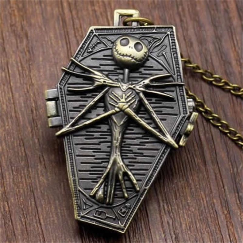 The Nightmare Before Christmas Pocket Watch Jack Skellington Skull Skeleton Quartz Clock FOB Chain Women Mens Gifts, Copper
The Nightmare Before Christmas Pocket Watch Jack Skellington Skull Skeleton Quartz Clock FOB Chain Women Mens Gifts, Copper