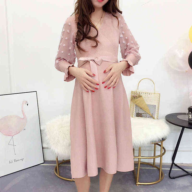 Pregnancy Clothes Knitting Maternity Dresses Bottoming Maternity Gown V-Neck Long Sleeve Winter Outwear for Pregnant Women G220418, Black
Pregnancy Clothes Knitting Maternity Dresses Bottoming Maternity Gown V-Neck Long Sleeve Winter Outwear for Pregnant Women G220418, Black