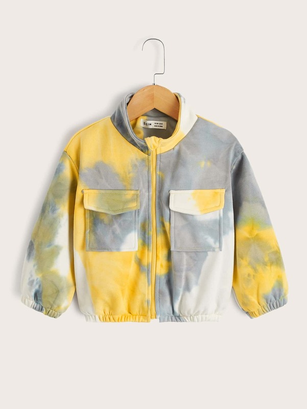 Toddler Boys Tie Dye Flap Pocket Jacket SHE