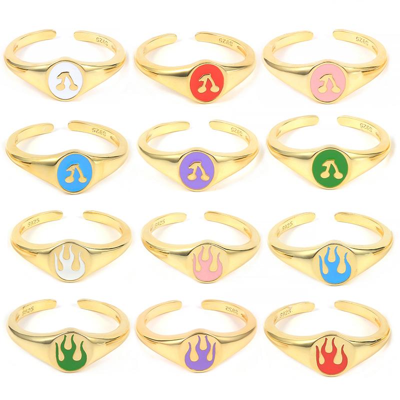 Cluster Rings Aide 925 Sterling Silver Colored Enamel Cherry Flame Pattern Adjustable 2022 Trend Drop Oil Opening Ring Rock Punk JewelryClus
Cluster Rings Aide 925 Sterling Silver Colored Enamel Cherry Flame Pattern Adjustable 2022 Trend Drop Oil Opening Ring Rock Punk JewelryClus