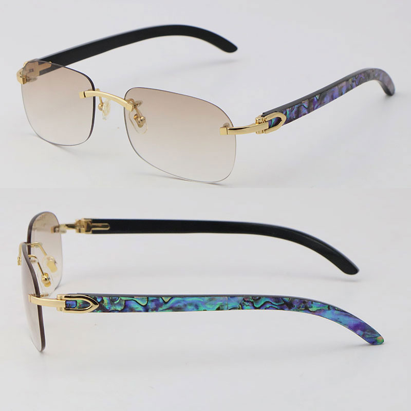 Mens Luxury Seashell Inside Black Buffalo Horn Sunglasses Metal Rimless Outdoor Design Classical Model Sun Glasses Driving Man Woman 18k Gold Frame Size:57-18-140MM
Mens Luxury Seashell Inside Black Buffalo Horn Sunglasses Metal Rimless Outdoor Design Classical Model Sun Glasses Driving Man Woman 18k Gold Frame Size:57-18-140MM
