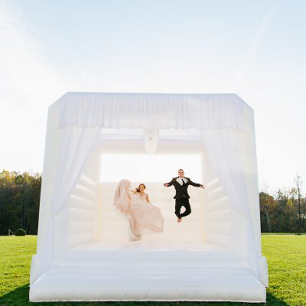 mariage commercial white bounce house inflatable jumper bouncer bouncing castle playhouse for wedding