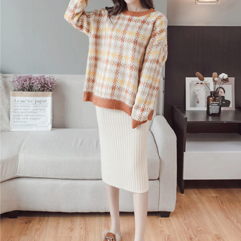 Lucyever Autumn Winter Knitting Pencil Skirts Women High Waist Bodycon Split Woman Office Mid One-step Skirt Ladies 220317