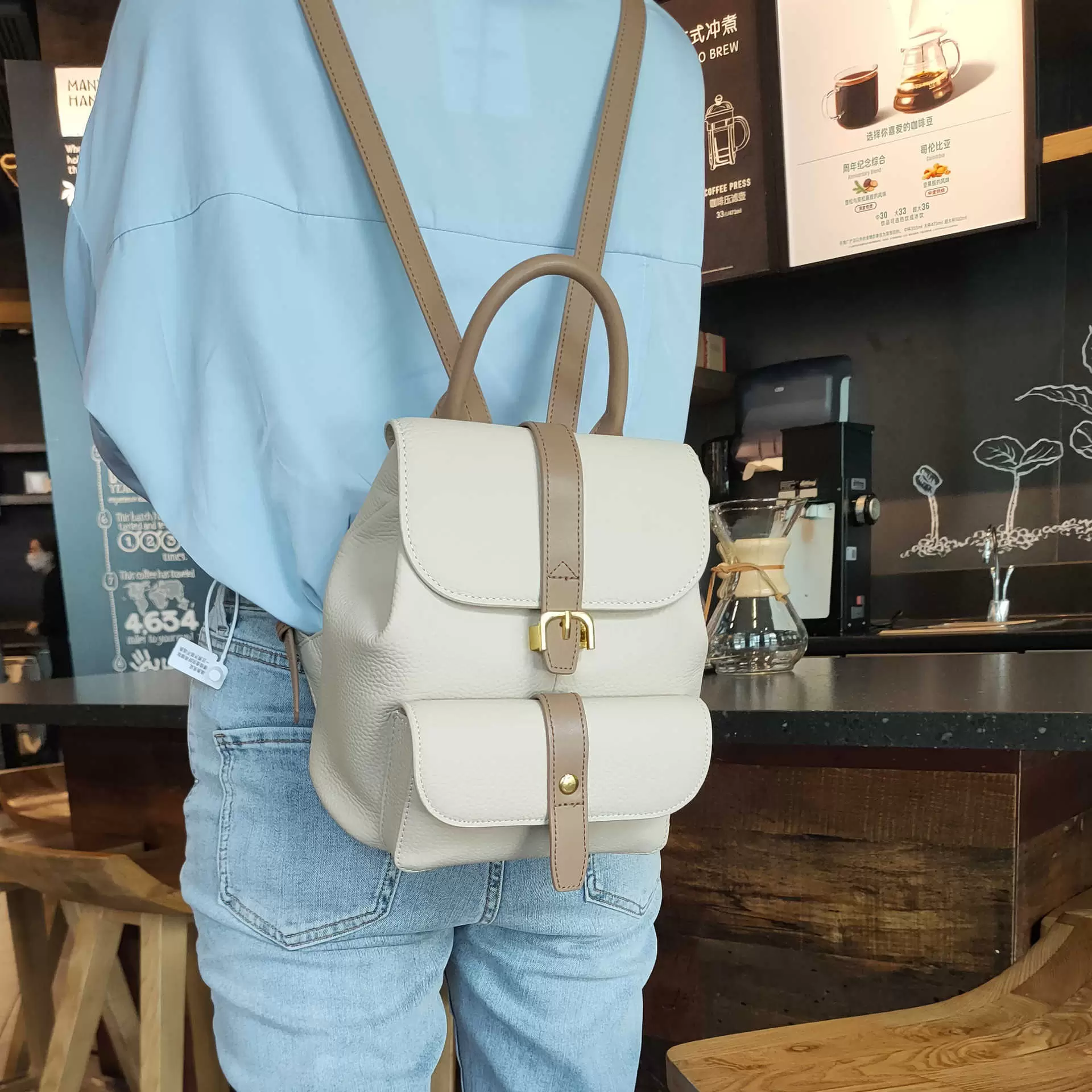 Internal Frame Packs Double Shoulder Women's 2021 Trend Soft Top Casual Versatile Pure Leather Bag Small Backpack
