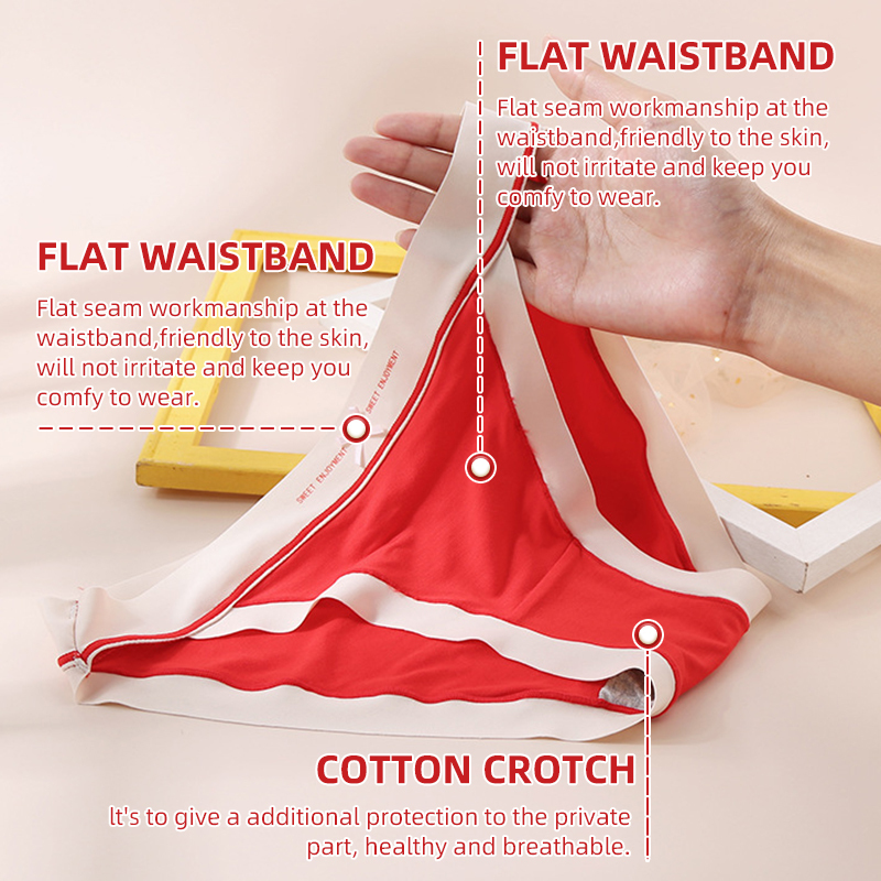 Woman Underwear Sexy Low Waist High Split Panties Seamless Lingerie Soft Breathable Briefs Stitching Color Female Underpants 220511