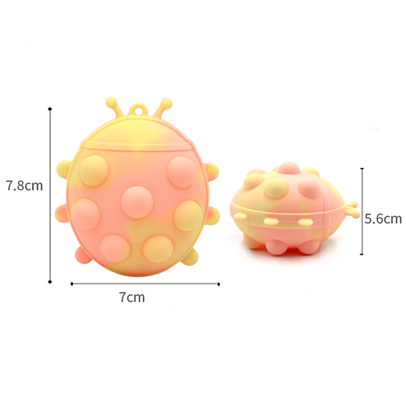 Fidget Toys 2022 New Silicone Seven Star Ladybug 3D Decompression Ball Toy Children's Puzzle Kneading Music Grip Ball