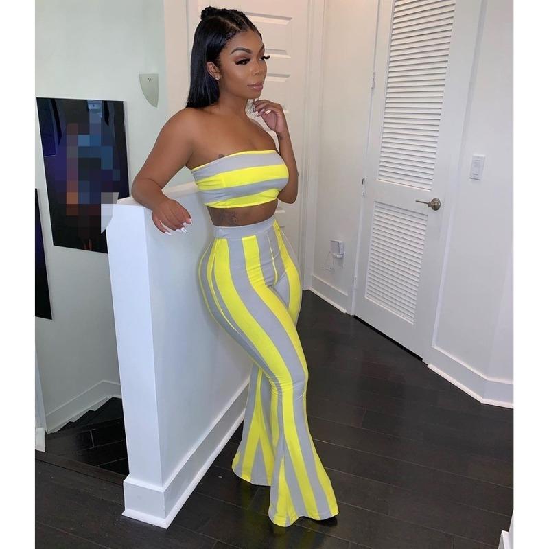 Women' Two Piece Pants 2022 Stripe 2-piece Set 7-piece Upper Garment And Trousers Summer Sexy
Women' Two Piece Pants 2022 Stripe 2-piece Set 7-piece Upper Garment And Trousers Summer Sexy