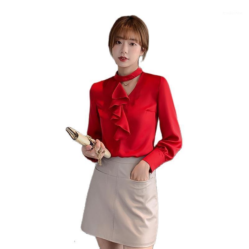 Women' Blouse 2022 Autumn Spring Chiffon Shirt Long Sleeved Fashion Office Shirts Ruffles Neck Blouses Tops Korean Blusas, Red
Women' Blouse 2022 Autumn Spring Chiffon Shirt Long Sleeved Fashion Office Shirts Ruffles Neck Blouses Tops Korean Blusas, Red