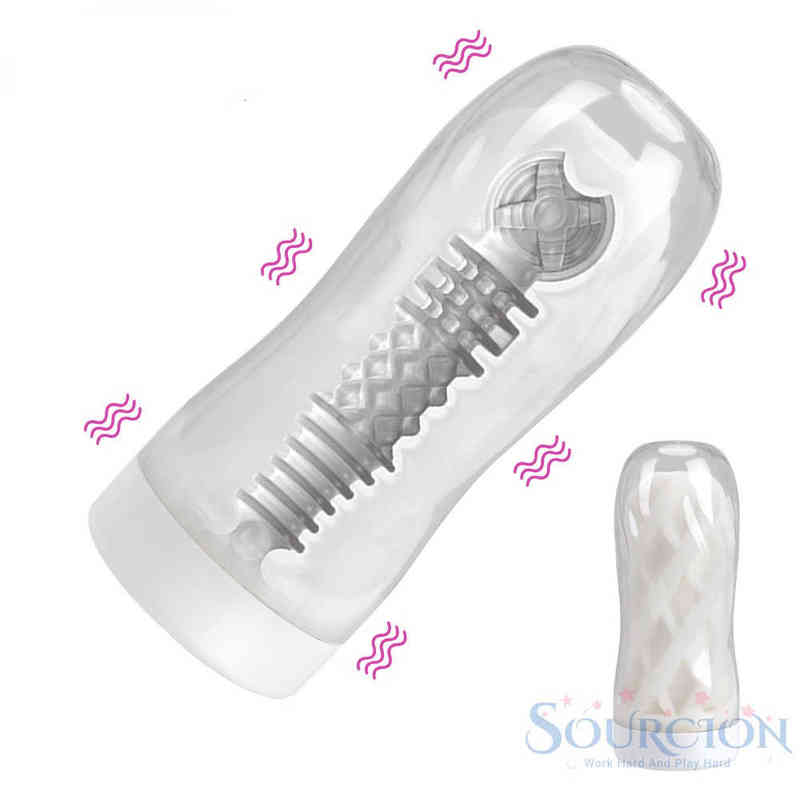 NXY Sex Men Masturbators Sourcion Vagin Adult Endurance Exercise Sex Toy pour Hommes Pussy Aircraft Cup avec Bullet Vibrator Male Masturbator Cup