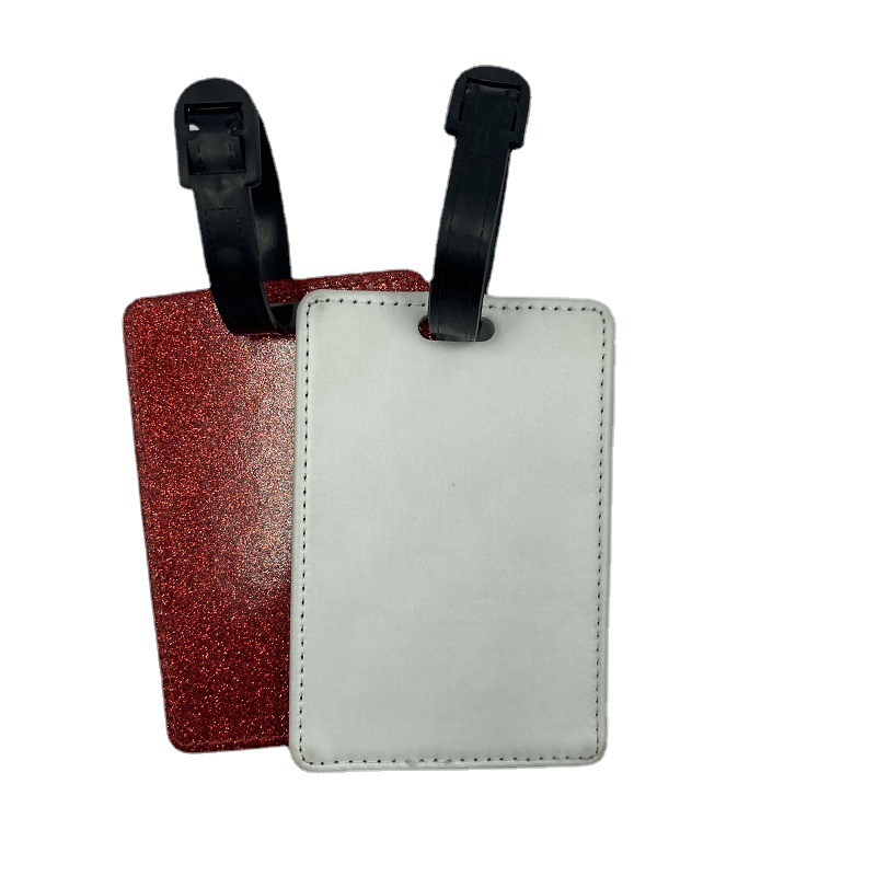 DIY Sublimation Luggage Tags Other Household Sundries Blank Shiny PU Leather Package Tag Heat Transfer Name ID Card Identify Label Pendants JY1189