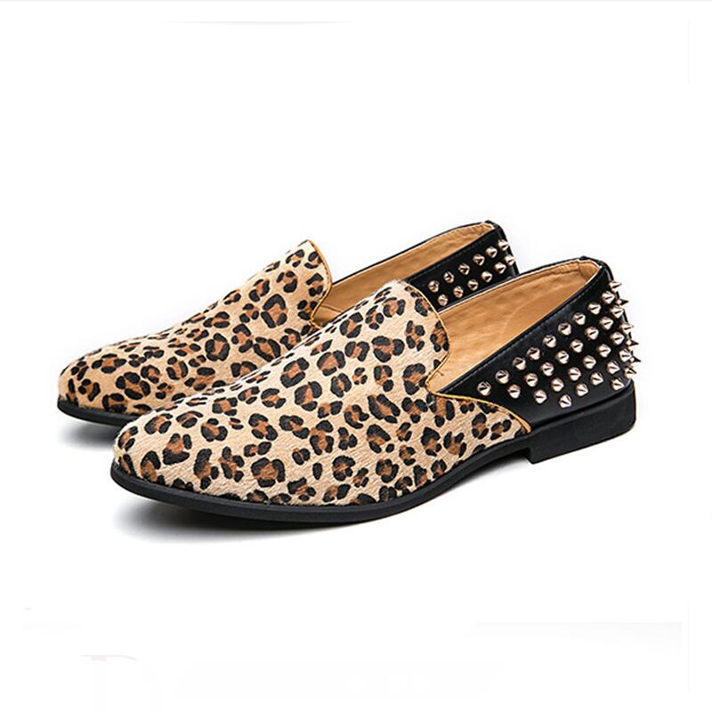 Luxury Men Leather Shoes Fashion Leopard Print Loafers Slip-On Party Casual Large Size Designer Rivet Dress Shoes Da023, Black
Luxury Men Leather Shoes Fashion Leopard Print Loafers Slip-On Party Casual Large Size Designer Rivet Dress Shoes Da023, Black