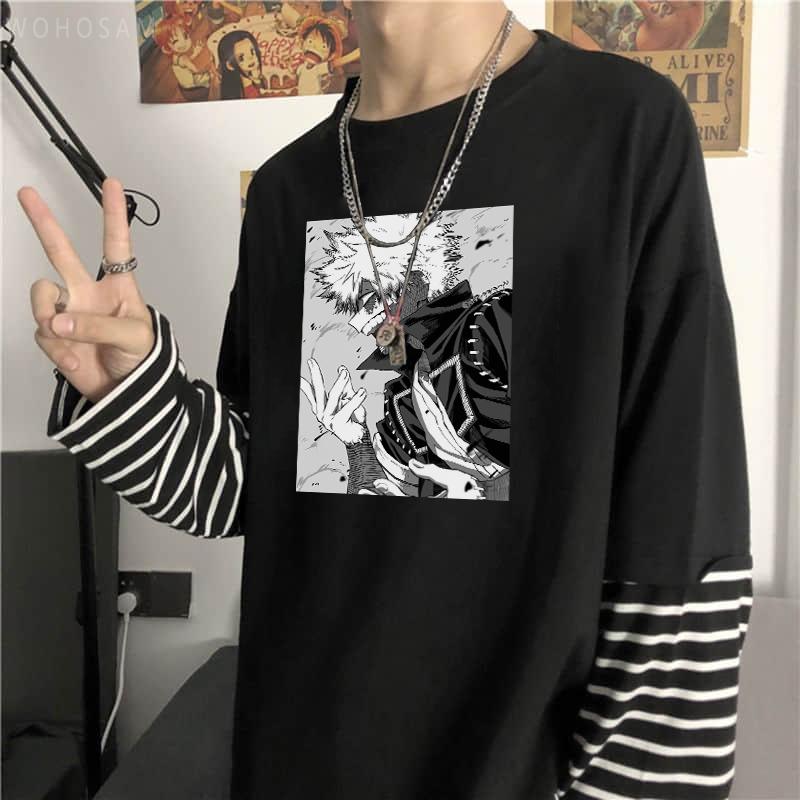 Men' T-Shirts Japan Anime My Hero Academia Harajuku Katsuki Bakugo Manga T-shirt Summer Korean Unisex Long Sleeve Black White Stripes Tshir, Beige
Men' T-Shirts Japan Anime My Hero Academia Harajuku Katsuki Bakugo Manga T-shirt Summer Korean Unisex Long Sleeve Black White Stripes Tshir, Beige