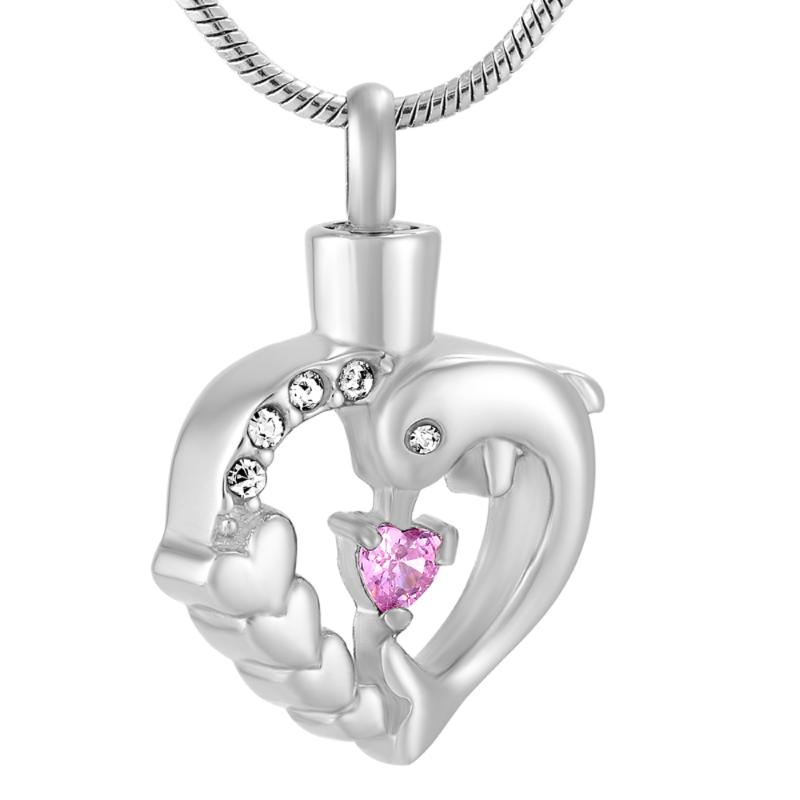 Pendant Necklaces Dolphin Heart With Red Stone Fashion Women Necklace Cremation Urn Charm 316L StainlessPendant
Pendant Necklaces Dolphin Heart With Red Stone Fashion Women Necklace Cremation Urn Charm 316L StainlessPendant