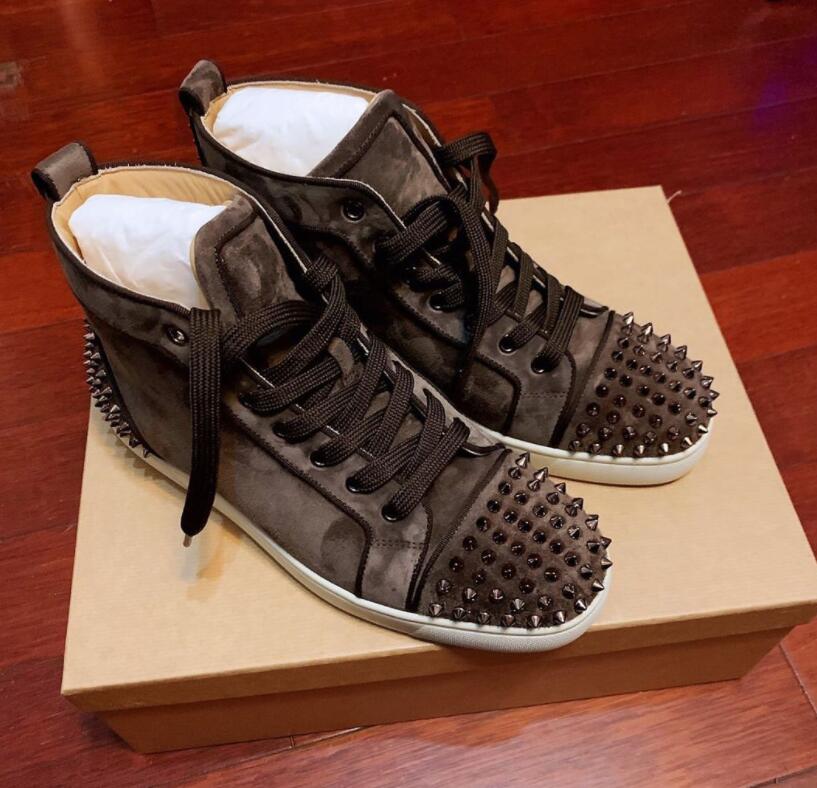 Brand Casual shoes red bottoms Spiked sneaker fashion mens high top suede leather red soles orlato outdoor walking trainers in box
Brand Casual shoes red bottoms Spiked sneaker fashion mens high top suede leather red soles orlato outdoor walking trainers in box