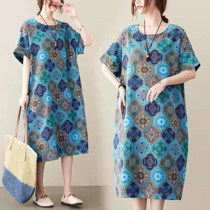 Women's Polka Dots Loose Dress Florals Printed Short Sleeve Flowers Long Dresses with Side Pockest Plus Size Bohemian Style, Green
Women's Polka Dots Loose Dress Florals Printed Short Sleeve Flowers Long Dresses with Side Pockest Plus Size Bohemian Style, Green